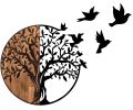 Avis client pour Décoration murale en bois et métal Arbre et oiseaux en vol : 5 sur 5