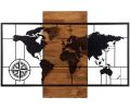 Avis client pour Décoration murale en métal et bois Mappemonde : 5 sur 5