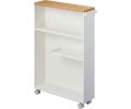 Avis client pour Etagère de toilette sur roulettes métal et bois  Slim : 4 sur 5