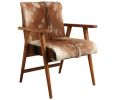 Avis client pour Fauteuil en peau de chèvre marron et teck : 5 sur 5