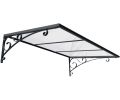 Avis client pour Marquise de porte en aluminium gris et polycarbonate transparent Venus : 3 sur 5