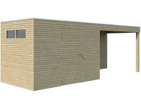 Abri de jardin 300 x 210 cm Qube (Abri avec extension et plancher)