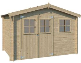Abri de jardin en bois 4,91 m² Zurich (295 x 205 cm (non traité) avec plancher)