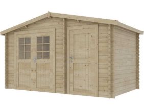 Abri de jardin en épicéa 2 espaces double pente 7.30 m2 Aster