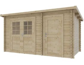 Abri de jardin en épicéa 2 espaces mono-pente 7.30 m2 Aster
