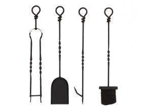 Accessoires de cheminée en fer forgé (Lot de 4)