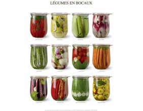 Affiche Légumes en bocaux 40x50 cm