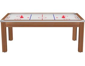 Air Hockey convertible table 8 personnes Toronto (Hêtre boisé et blanc (surface de jeu))
