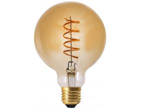 Ampoule ronde ambrée avec spirale LED 14.5 cm (Unitaire)