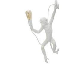 Applique murale en polyrésine Monkey 32 x 32 x 64 cm (Blanc)
