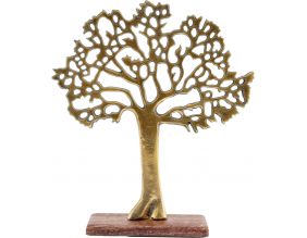 Arbre décoratif en aluminium doré et bois de manguier Arbre de vie (Taille 2)