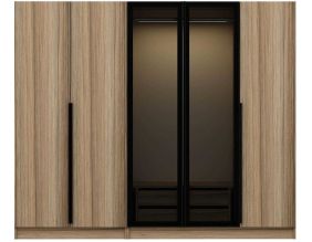 Armoire en aggloméré et verre Kale Plus (225 x 52 x 210 cm)