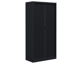 Armoire de bureau portes à rideaux 3 étagères (Anthracite)