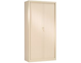 Armoire de bureau portes à rideaux 3 étagères (Beige)