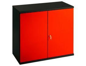 Armoire métallique rouge et noir Brico (Hauteur 105 cm)