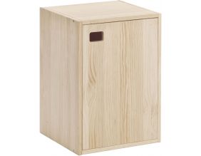 Armoire en pin brut 1 porte 2 tablettes Dinamic