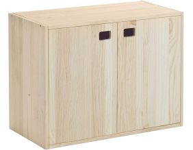 Armoire en pin brut 2 portes 3 tablettes Dinamic