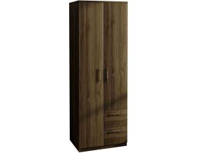 Armoire 2 portes, 2 tiroirs Merlin (Noyer)