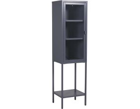 Armoire vitrée avec étagère en acier Misha (Gris)