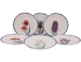 Assiette en céramique Vintage flower 25 cm (Lot de 6)