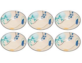 Assiette creuse en grès Calypso (Lot de 6)