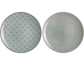 Assiette à dessert en porcelaine My Little Market 19 cm (Lot de 2) (Motifs assortis)