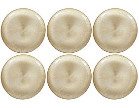 Assiette dorée en verre Royal (Lot de 6) (Assiette plate - 21 cm)