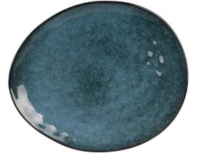 Assiette en grès bleu Au grès du temps (27 cm)