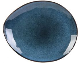 Assiette en grès bleu Au grès du temps (22 cm)