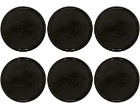 Assiette en grès noir Tokyo (Lot de 6) (Assiette plate - 20,5 cm)