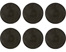 Assiette en grès noir Tokyo (Lot de 6) (Assiette plate - 26 cm)