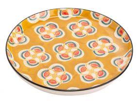 Assiette plate à motifs Imany (Jaune)