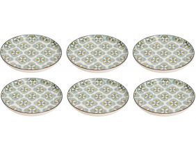 Assiette plate à motifs Imany (Lot de 6) (Bleu clair)