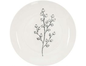 Assiette en porcelaine Cottage 20 cm (Blanc et gris)