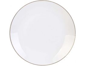 Assiette en porcelaine avec liseré doré (Assiette plate - 26 cm)