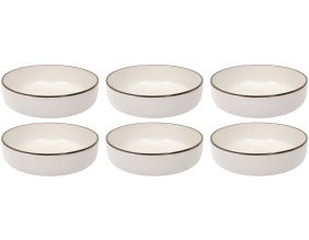 Assiettes blanches liseré doré Pur (Lot de 6)