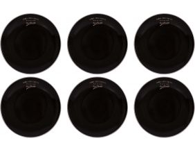 Assiettes en grès noir Bonne dégustation (Lot de 6) (Assiettes plates - 27 cm)