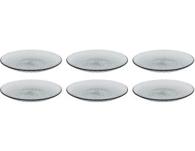 Assiettes en plastique effet martelé (Lot de 6) (Noir)