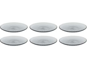 Assiettes en plastique effet martelé (Lot de 6) (Noir)