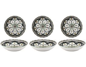 Assiettes en porcelaine décorée Mandala (Lot de 6) (Assiettes creuses - 20 cm)