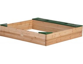 Bac à sable en bois avec rangements et bâche Amy