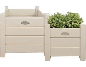 Bacs à fleurs carrés en pin (Lot de 2) (Blanc)