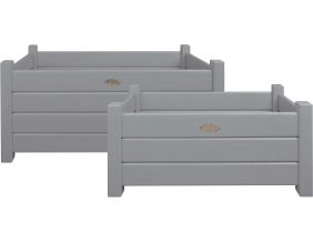 Bacs à fleurs rectangulaires (Lot de 2) (Gris)