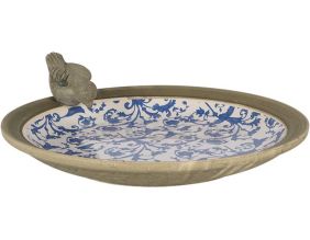 Bain d'oiseau en céramique patiné