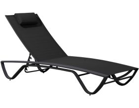 Bain de soleil multi-positions en aluminium et textilène Figari (Gris anthracite)