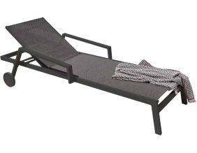 Bain de soleil multi-positions en aluminium et textilène Ibiza (Gris anthracite)