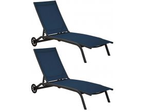 Bains de soleil en aluminium Celio (Lot de 2) (Gris et bleu)