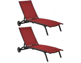 Bains de soleil en aluminium Celio (Lot de 2) (Gris et rouge)