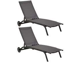 Bains de soleil en aluminium Celio (Lot de 2) (Gris)