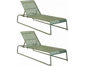 Bains de soleil en aluminium Vero (Lot de 2) (Amande)